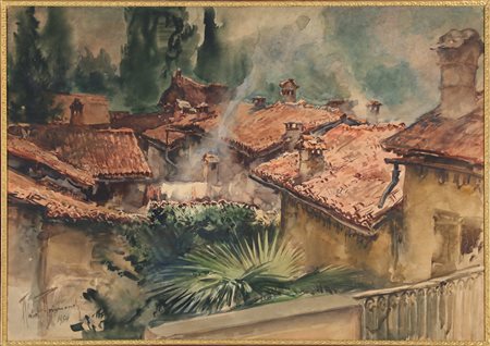 RAIMONDI ALDO (1902 - 1998) Senza titolo. 1954. Acquarello su cartone. Cm...