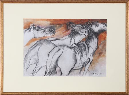 STAGNOLI ANTONIO (1922 - 2015) Senza titolo. Tecnica mista su carta. Cm 40,00...