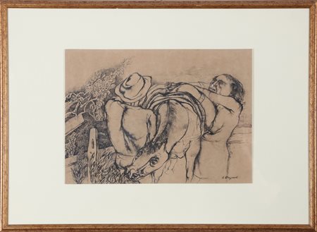 STAGNOLI ANTONIO (1922 - 2015) Senza titolo. Tecnica mista su carta. Cm 43,00...