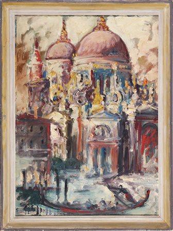 CAPPELLO EMANUELE (n. 1936) Venezia. Olio su tela . Cm 50,00 x 70,00. Firma...