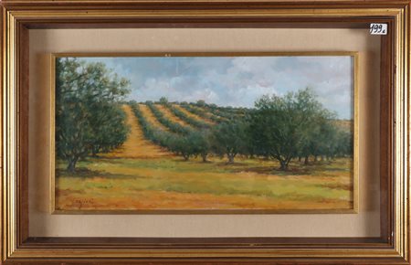 ALFIERI MANLIO (n. 1900) Senza titolo. 1970. Olio su tela . Cm 60,00 x 30,00....