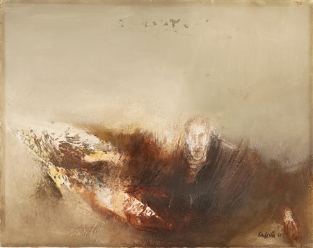 CAPPELLI GIOVANNI (1923 - 1994) Senza titolo. . Olio su tela . Cm 50,00 x...