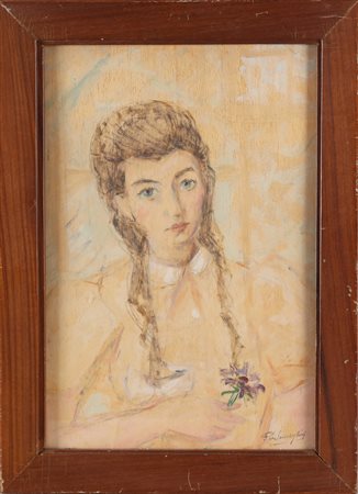 SEMEGHINI PIO (1878 - 1964) Senza titolo. Tecnica mista su tavola. Cm 22,00 x...