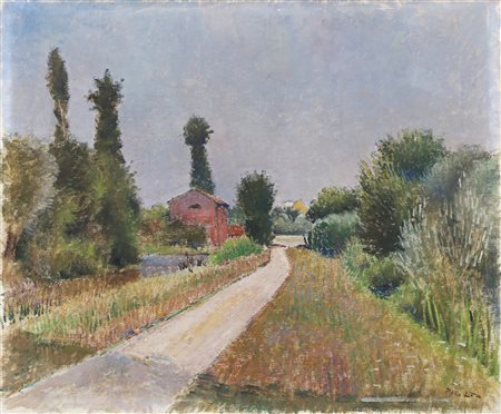 PIGATO ORAZIO (1896 - 1966) Paesaggio. Olio su tavola. Cm 60,00 x 50,00....