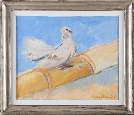 BARBARO SAVERIO (n. 1924) La colomba. 1974. Olio su tela . Cm 60,00 x 50,00....