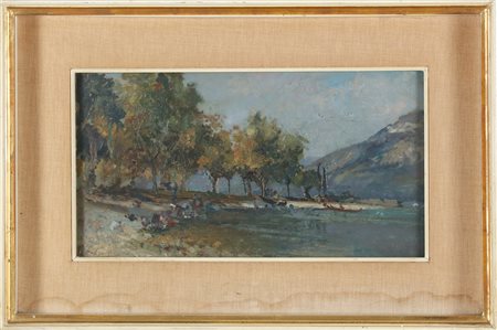 VERNI ARTURO (1891 - 1960) Senza titolo. . Olio su tavola. Cm 42,00 x 24,00....