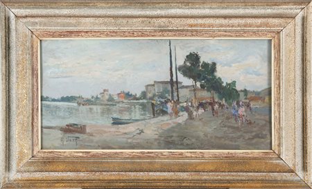 VERNI ARTURO (1891 - 1960) Senza titolo. . Olio su tavola. Cm 62,00 x 30,00....