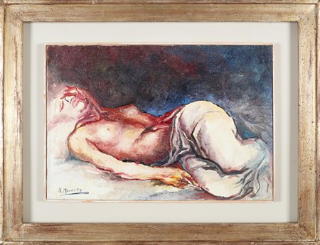 MURER AUGUST (1922 - 1985) Senza titolo. 1975. Olio su tela . Cm 50,00 x...