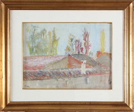 DEL BON ANGELO (1898 - 1952) Senza titolo. Olio su tavola. Cm 40,00 x 30,00....