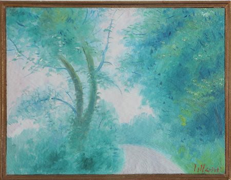 LILLONI UMBERTO (1898 - 1980) Strada ticinese. 1968. Olio su tela . Cm 40,00...
