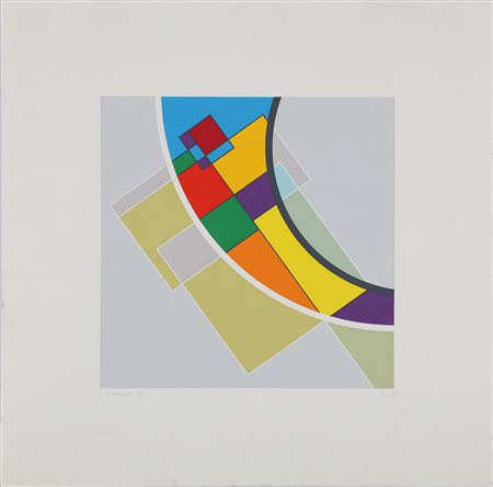 VERONESI LUIGI (1908 - 1998) Luna. 1995. Litografia. Cm 50,00 x 50,00. 61/90....