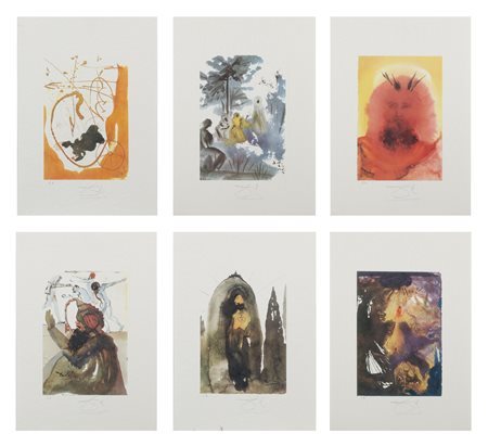 DALI' SALVADOR (1904 - 1989) Cartella di sei grafiche. Litografia. Cm 19,60 x...