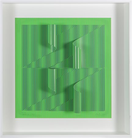 BIASI ALBERTO (n. 1937) Rilievo 4 S5. . 1970. Doppia serigrafia su cartone e...