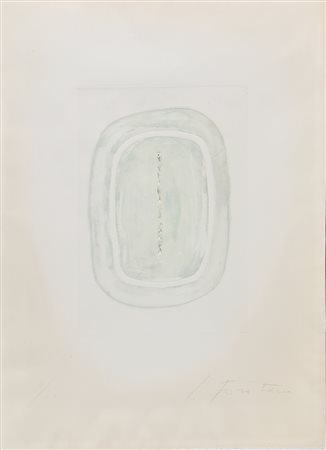FONTANA LUCIO (1899 - 1960) Concetto spaziale. Acquaforte e incisione. Cm...