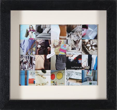 MALIPIERO (n. 1934) Souvenir. . 2011. Collage su cartone. Cm 32,00 x 40,00....