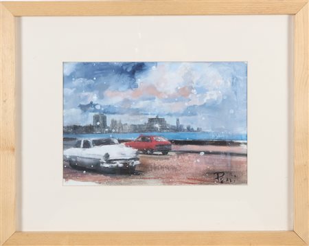 PINI ALFREDO (n. 1958) Senza titolo. Tecnica mista su cartone telato. Cm...