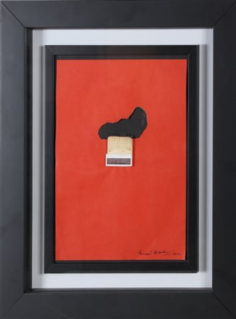 AUBERTIN BERNARD (1934 - 2015) Senza titolo. Fiammiferi bruciati su carta. Cm...