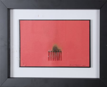 AUBERTIN BERNARD (1934 - 2015) Senza titolo. 2008. Fiammiferi bruciati su...