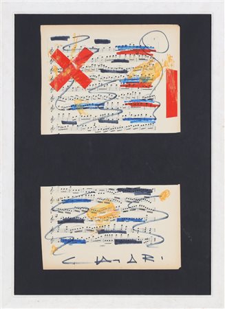 CHIARI GIUSEPPE (1926 - 2007) Senza titolo. Tecnica mista e collage su...