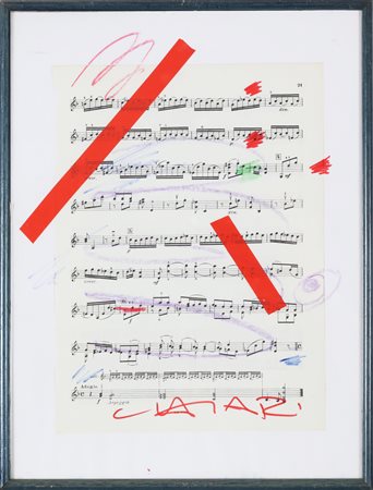 CHIARI GIUSEPPE (1926 - 2007) Senza titolo. Tecnica mista e collage su...