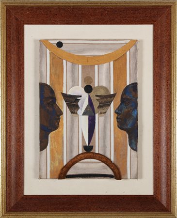 CECCOBELLI BRUNO (n. 1952) Le porti l'anima. . Collage su cartone. Cm 35,00 x...