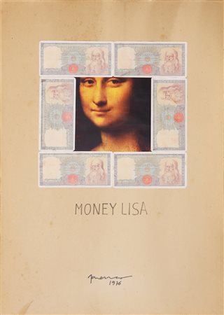 SARENCO (ISAIA MABELLINI) (n. 1945) Money Lisa. 1976. Tecnica mista su...