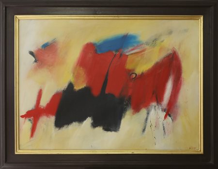 DE LUTTI PIERLUIGI (n. 1959) Composizione. Olio su cartone. Cm 110,50 x...