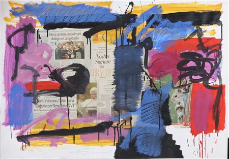 FIERAMOSCA JAMES (n. 1949) Senza titolo. 2003. Tecnica mista e collage su...