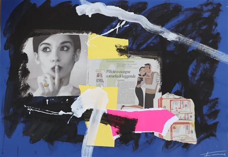 FIERAMOSCA JAMES (n. 1949) Senza titolo. . Tecnica mista e collage su carta....