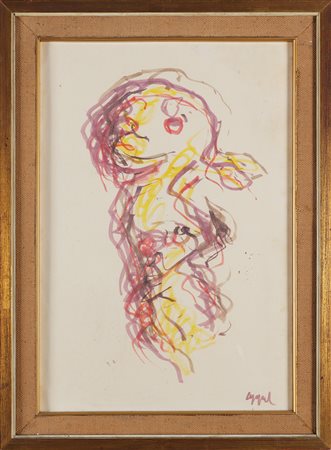 APPEL KAREL (1921 - 2006) ATTRIBUITO A. Personage. . 1966. Tecnica mista su...