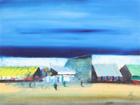 MAGAZZINI SALVATORE (n. 1955) Senza titolo. Olio su tavola. Cm 56,00 x 42,00....