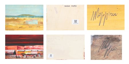 MAGAZZINI SALVATORE (n. 1955) Lotto composto da n.2 opere. Senza titolo. Olio...