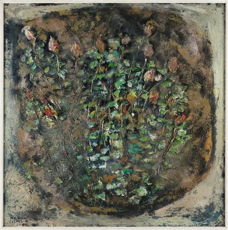 COLOMBINI MAURILIO (n. 1933) Senza titolo. Olio su tela . Cm 120,00 x 120,00....