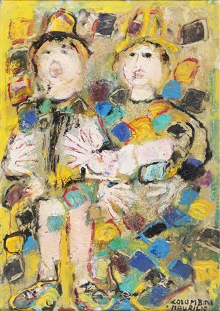 COLOMBINI MAURILIO (n. 1933) Senza titolo. Olio su tela . Cm 70,00 x 100,00....