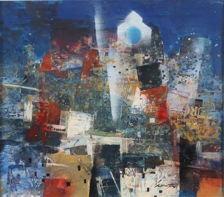 ROCCOTELLI MICHELE (n. 1946) Senza titolo. Olio su tela . Cm 80,00 x 70,00....