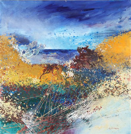 ROCCOTELLI MICHELE (n. 1946) Casa dei ginepri. 1988. Olio su tela . Cm 100,00...