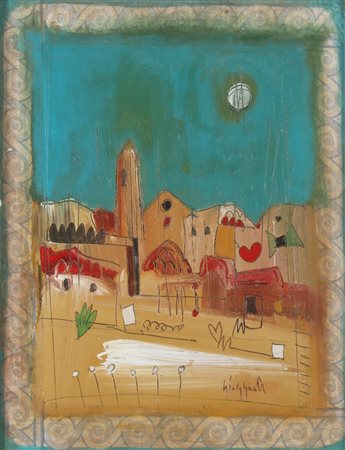 GIOVAGNOLI LUCA (n. 1963) Paesaggio. 1996. Olio su tavola. Cm 40,00 x 50,00....