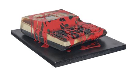 AUBERTIN BERNARD (1934 - 2015) Oggetto combusto. . 2010. Tecnica mista su...