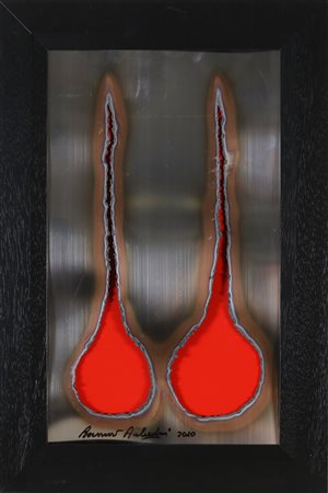 AUBERTIN BERNARD (1934 - 2015) Senza titolo. . 2010. Lamiera bruciata. Cm...