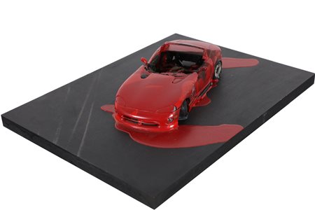 AUBERTIN BERNARD (1934 - 2015) Macchina. 2010. Tecnica mista su tavola. Cm...