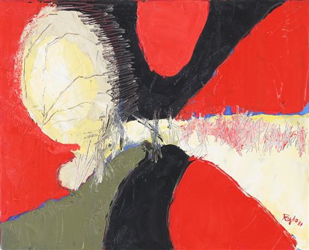 ROASIO MAURIZIO (n. 1946) Senza titolo. 1980. Tecnica mista su tela. Cm 50,00...