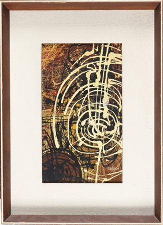 DEL PEZZO LUCIO (n. 1933) Senza titolo. 1962. Tecnica mista su tela. Cm 17,00...