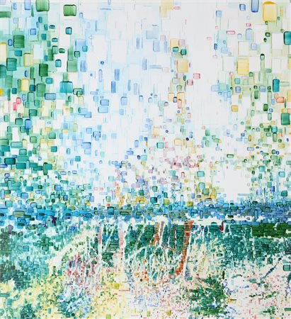 LINARDI GIUSEPPE (n. 1961) Senza titolo. Olio su tela . Cm 100,00 x 110,00.