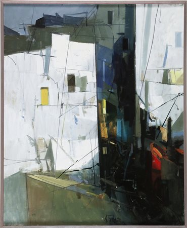 TAMBURRO ANTONIO (n. 1948) Facciata. 2000. Olio su tela . Cm 60,00 x 50,00....