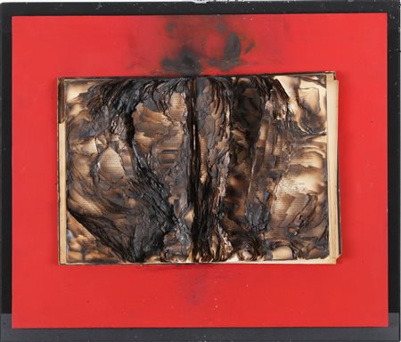 AUBERTIN BERNARD (1934 - 2015) Senza titolo. . 2010. Libro bruciato. Cm 60,00...