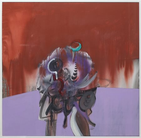 DANGELO SERGIO (n. 1932) Casa di mantide. . Olio su tela . Cm 100,00 x...