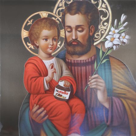 MARCHEGIANI PEP (n. 1971) San Diabet. Serigrafia su lastra di acciaio. Cm...