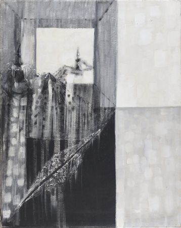 PEVERELLI CESARE (1922 - 2000) Interno. 1962. Olio su tela . Cm 81,00 x...