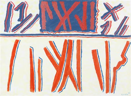 LICATA RICCARDO (1929 - 2014) Composizione. . 1967. Olio su tela . Cm 70,00 x...