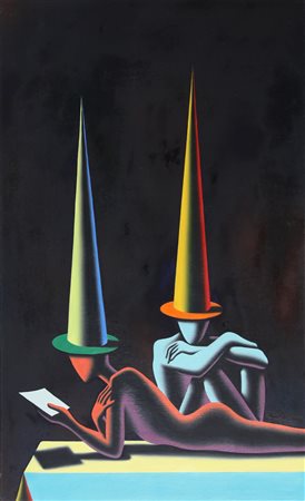 KOSTABI MARK (n. 1960) Hat trick. 2002. Tecnica mista su tela. Cm 61,00 x...